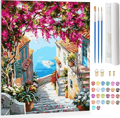 Pintura Numeros para Adultos - Pinta por Numero en Lienzo Sin Arrugas Enrollada, Cuadros Decorativos
