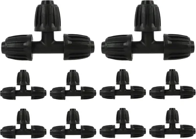 10 st 16mm T anslutare för dripirriring, hållbar plast 3-vägs adapter