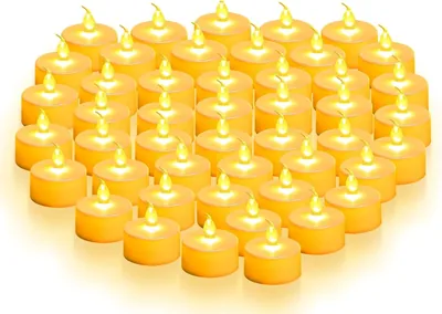 Velas LED Sin Llama, 48PCS, Flama Realista, Impermeables, Decorativas, Libre