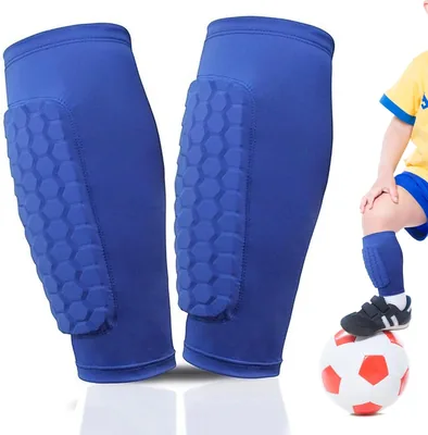 Barns fotbollsknäggprotektion med sockslöja, en par shin pads för barn