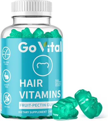 Go Vital Hair Vitamins - 60 Gummies Biotin & Vitamin C