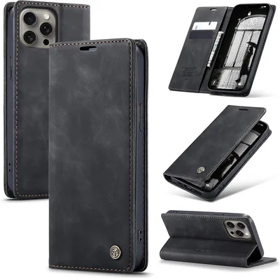 Étui Azororo pour iPhone 14 ProMax 5G - Housse portefeuille en cuir premium protectrice à clapet avec support magnétique - Meilleures affaires
