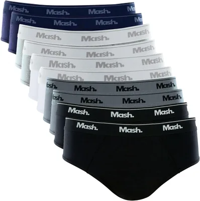 Kit com 10 Cuecas Slip de Algodão Hipoalergênico Masculino Mash