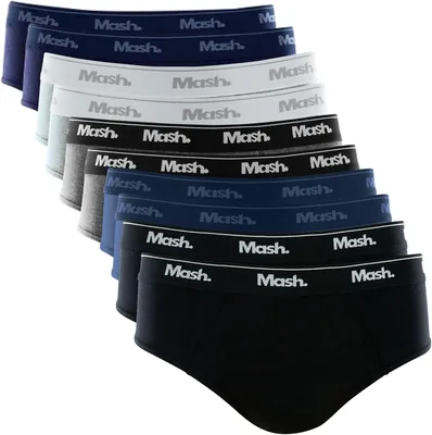 Kit com 10 Cuecas Slip de Algodão Hipoalergênico Masculino Mash - Best Deal