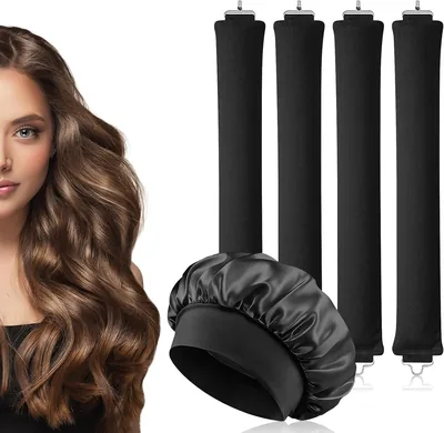 AOOWU Heatless Curling Rods - Satin Silk Bonnet
