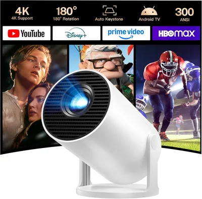 Projecteur vidéo Wi-Fi 6 & Bluetooth 5.4, 1080P 4K Full HD Mini, Android 14, Auto - Économisez 14% 