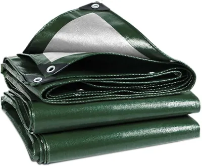 4m x 4m Green Tarpaulin - Waterproof PE Sheet