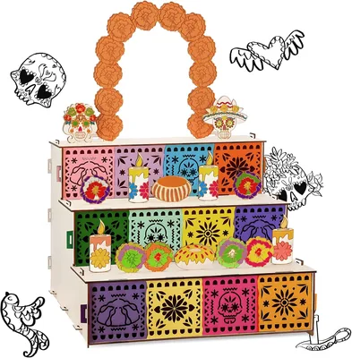 Altar Ofrenda Día de Muertos Lisapro Chico, 3 Niveles Decorativo