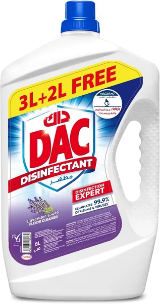 Dac Disinfectant Floor Cleaner, Lavender Fragrance, 5L