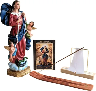Virgen de los Desatados con Rack de Peticiones, Listón, Incienso y Novena. EDICIÓN LIMITADA - Mejor Precio
