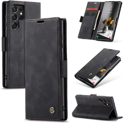 Étui Azororo pour Samsung Galaxy S22 Ultra 5G - Portefeuille en cuir protecteur magnétique