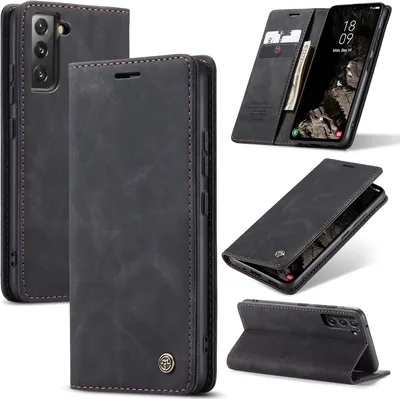 Étui Azororo pour Samsung Galaxy S21 FE 5G - Portefeuille en cuir magnétique protecteur fin