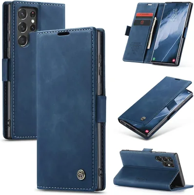 Étui Azororo pour Samsung Galaxy S22 Ultra 5G - Portefeuille en cuir protecteur magnétique