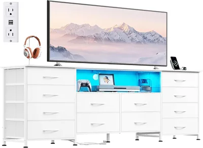 LED TV Chest Drawers 75 Inch Storage Cabinet