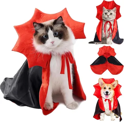 Disfraz de Vampiro para Mascotas - Capa de Murciélago para Gatos y Perros