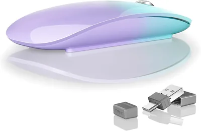 Uiosmuph Bluetooth Mouse - Green & Purple Silent