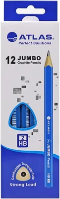 Atlas Jumbo Graphite Pencils, 2HB, Blue, Box of 12