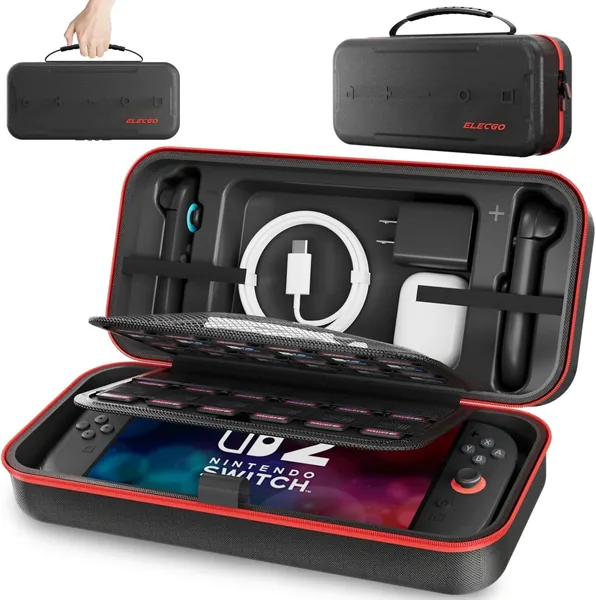 Étui de transport ELECGO pour Nintendo Switch 2, grand volume, sac de voyage pour 24 cartouches de jeux