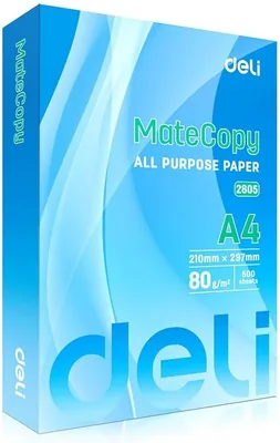 Deli A4 White Paper 80gsm, 500 Sheets