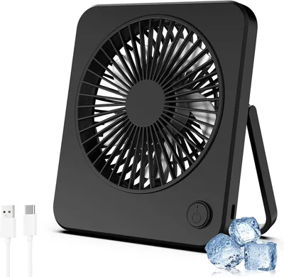 Hianjoo Mini wentylator USB, cichy silny wiatr, przenośny wentylator biurkowy 3 prędkości regulowany kąt