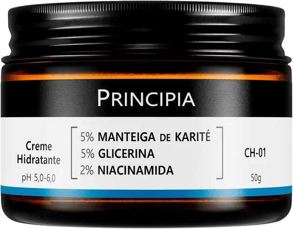 PRINCIPIA Creme Hidratante Facial 5% Manteiga de Karit + 5% Glicerina + 2% Niacinamida CH-01 50g