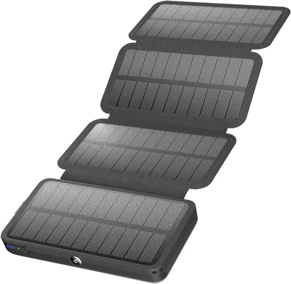 Solcharger 22.5W Snabbt laddare - ADDTOP Solar Power Bank - Portable Telefonbatteri med 4 Solpaneler PDQC 3.0 Extern