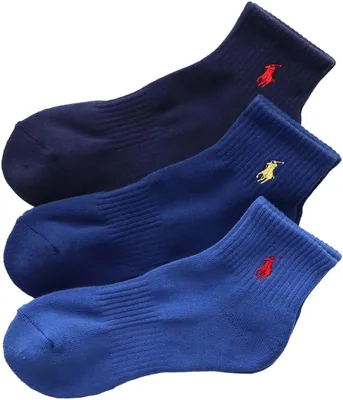 Polo Ralph Lauren Socks Set of 3 Foot Pile Arch Support Multicolored Best Deal