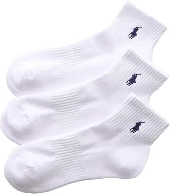 Polo Ralph Lauren Men's/Women's Socks Set of 3 with Foot Pile & Arch Support, Multicolored - Best Deal