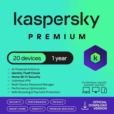 Kaspersky Premium Total Security 2026 20 Device 1 Year [Digital Code]