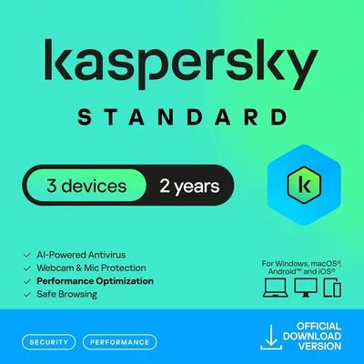 Kaspersky Standard Anti-Virus 2026 (3 Devices, 2 Years)
