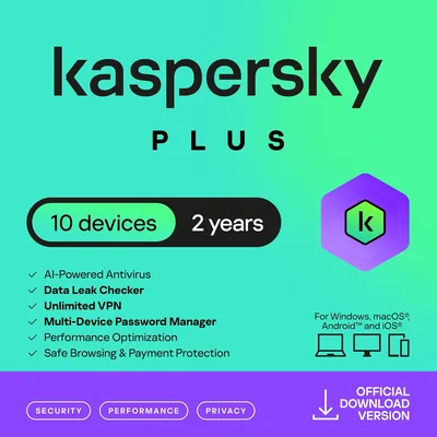 Kaspersky Plus Internet Security 2026 - 10 Device License