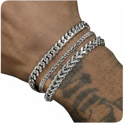 Silver & Gold Men's Bracelet Rakhi Set - Best Deal