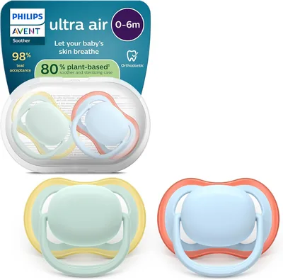 Mammella Philips AVENT Ultra Start - Design ortodontico, per neonati da 0 a 6 mesi, tettino morbido in silicone simmetrico, senza BPA, con sterili
