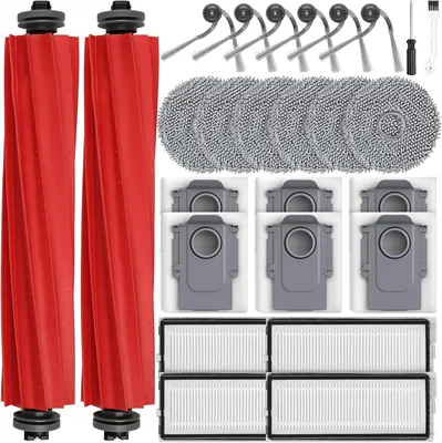 26 stuks accessoires voor Roborock QV 35A/QV 35S robotstofzuiger, 2 hoofdborstels, 6 stofzakken, 6 mopdoeken, 4 HEPA-filters