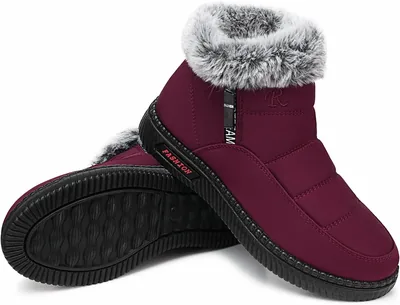 Womens Snow Boots Waterproof Outdoor Fur Lined Shoes