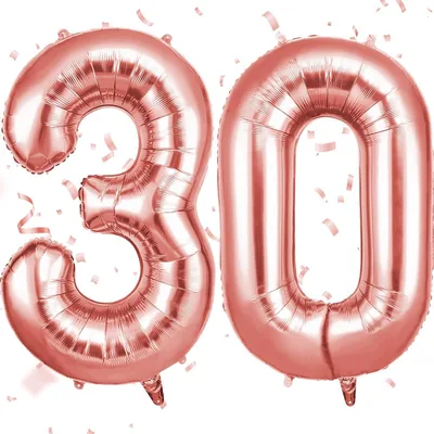 OFFCUP Ballonnen Geboortedag Roze Goud 101 cm Ballon Nummer 30 Folieballonnen Gigantische Ballonen Feestdecoratie Inflatabel