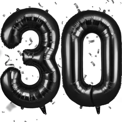 OFFCUP Nummer Ballon Zwart, Folie Ballon Nummer 30/40 inch Helium Ballonnen Verjaardagsdecoratie voor Meisjes/Jongens