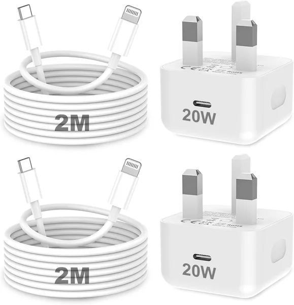 KTDRJN for iPhone Charger Fast Charge, 2Pack PD 20W Fast Apple Charger Cable 2M