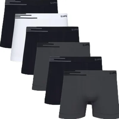 Kit 6 Cuecas Boxer Lupo Microfibra Poliamida Sem Costura Adulto Masculino - Melhor Preço