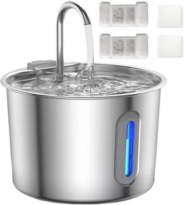 Pet Water Fountain Stainless Steel Circulating Bowl