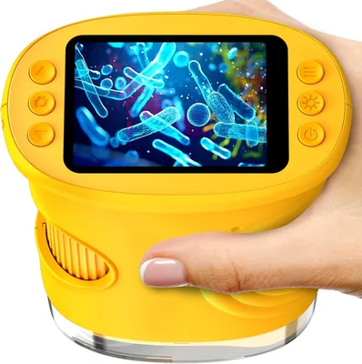 1000X Digitale Handmicroscoop voor Kinderen met 2 Inch IPS Scherm, Paasgeschenk Wetenschappelijke Labo Speelgoed, Oplaadbaar Zakformaat