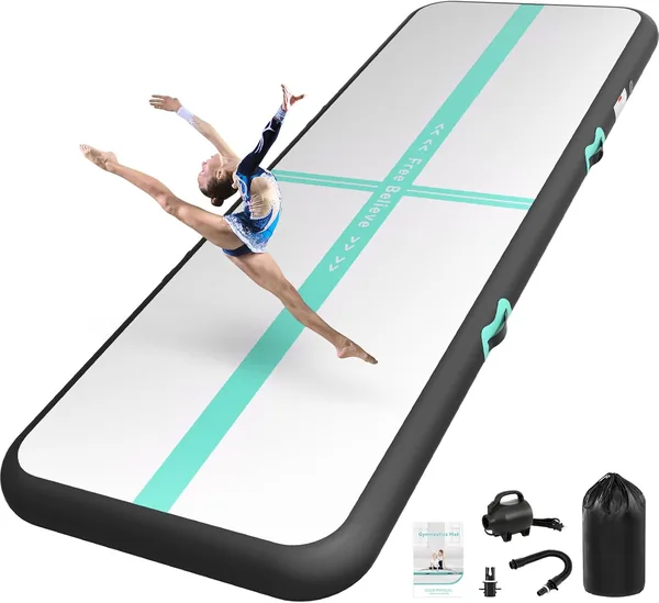 Inflatable Gymnastikmat 2/3/4/5/6 m med elektrisk pompa 600W - 70% Avrundning