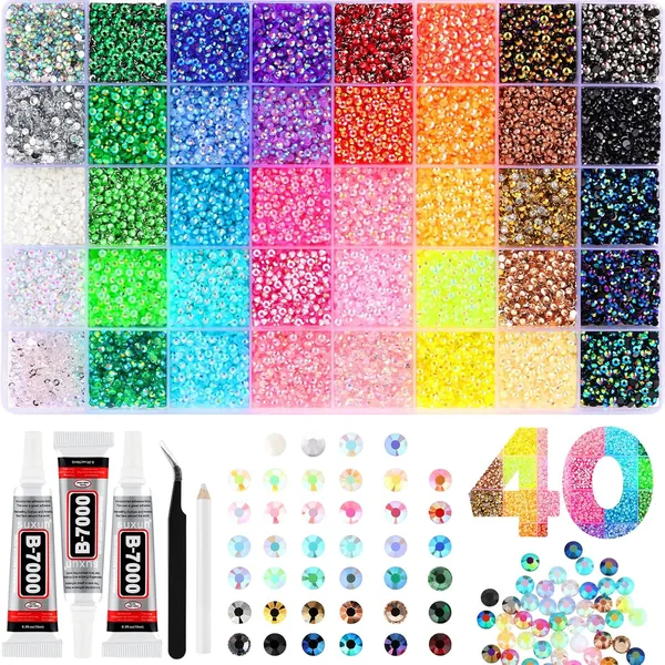 Zefy 40 Colors Resin Jelly Rhinestones for Bedazzling
