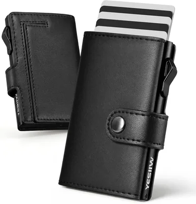 Portefeuille mince YESIIW pour hommes avec grande capacité de pop-up pour 7 cartes, 2 cartes d'identité et 15 billets en papier, portefeuille avec protection RFID