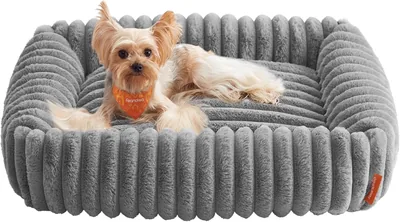 Cama para Perros Feandrea Mediana Ortopédica, Lavable, Gris Pi (71 x 55 x 18 cm)