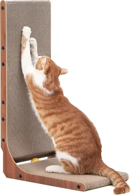 Post griffoir FUKUMARU en forme L de 68 cm pour chats intérieurs, Noisette, Pack de 1 - 15% de réduction