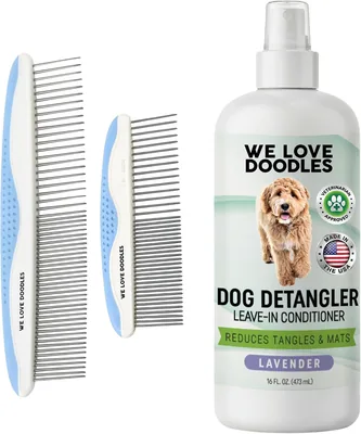 We Love Doodles Dog Grooming Kit: Combs & Detangler Spray