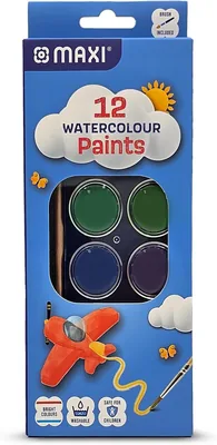 Maxi Watercolor Paint Set, 12 Colors