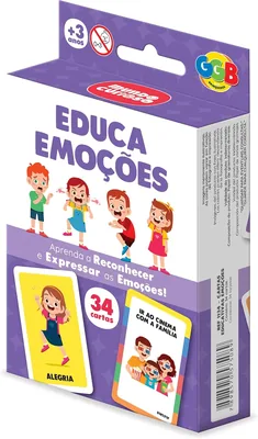 Jogo de Cartas Educa Emoções - 34 Peças