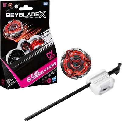 Hasbro Beyblade X Flame Cerberus W 5-80WB CX: Kit Iniziale con Spinner di Resistenza e Lanciatore Takara Tomy